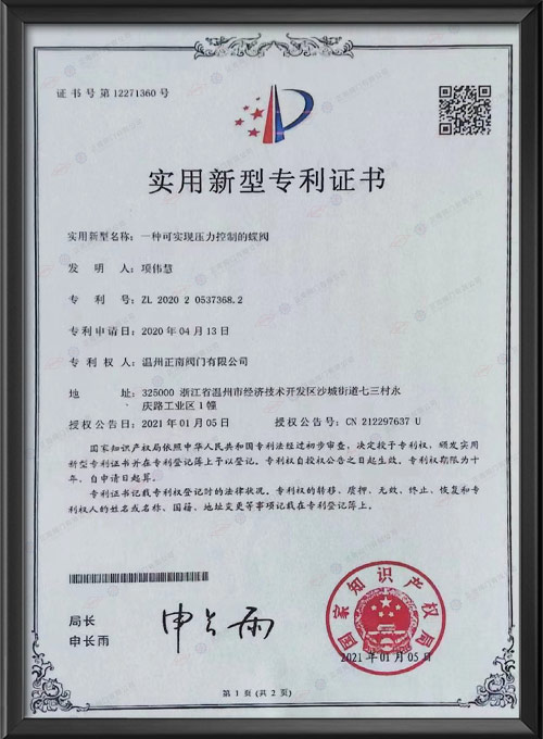 Практический новый патентный сертификат