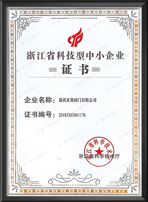 Свидетельство о научно-техническом и мелком предприятиях провинции чжэцзян