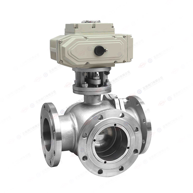 Электрический тройной фланцевый клапан