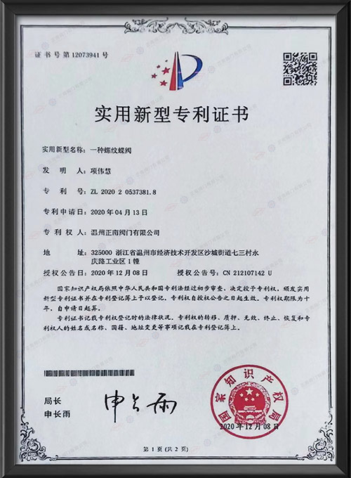 Практический новый патентный сертификат